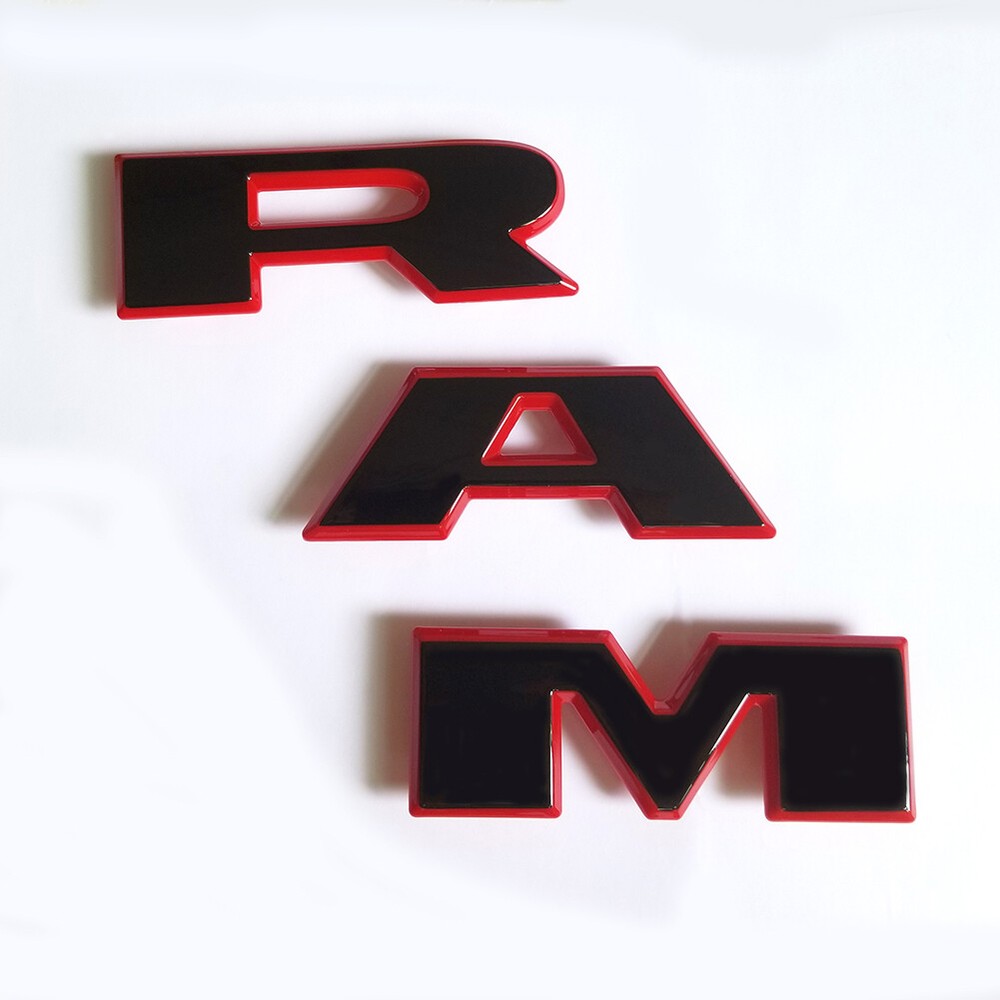 1x RAM Grille Emblem Front Badge for 2019+ RAM1500 68298470AA Red frame