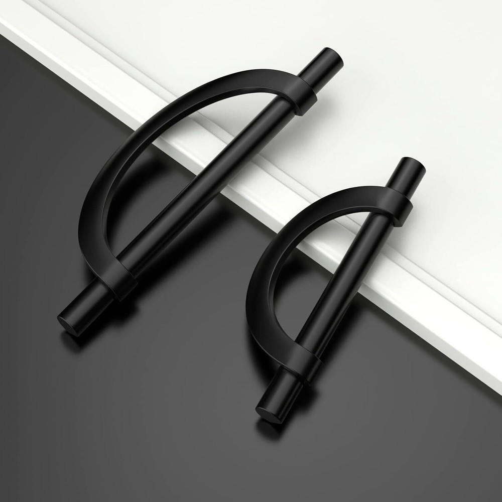 10 Pack Matte Black Cabinet Pulls 5 Inch HoleCenter KitchenCabinet PullsHardware