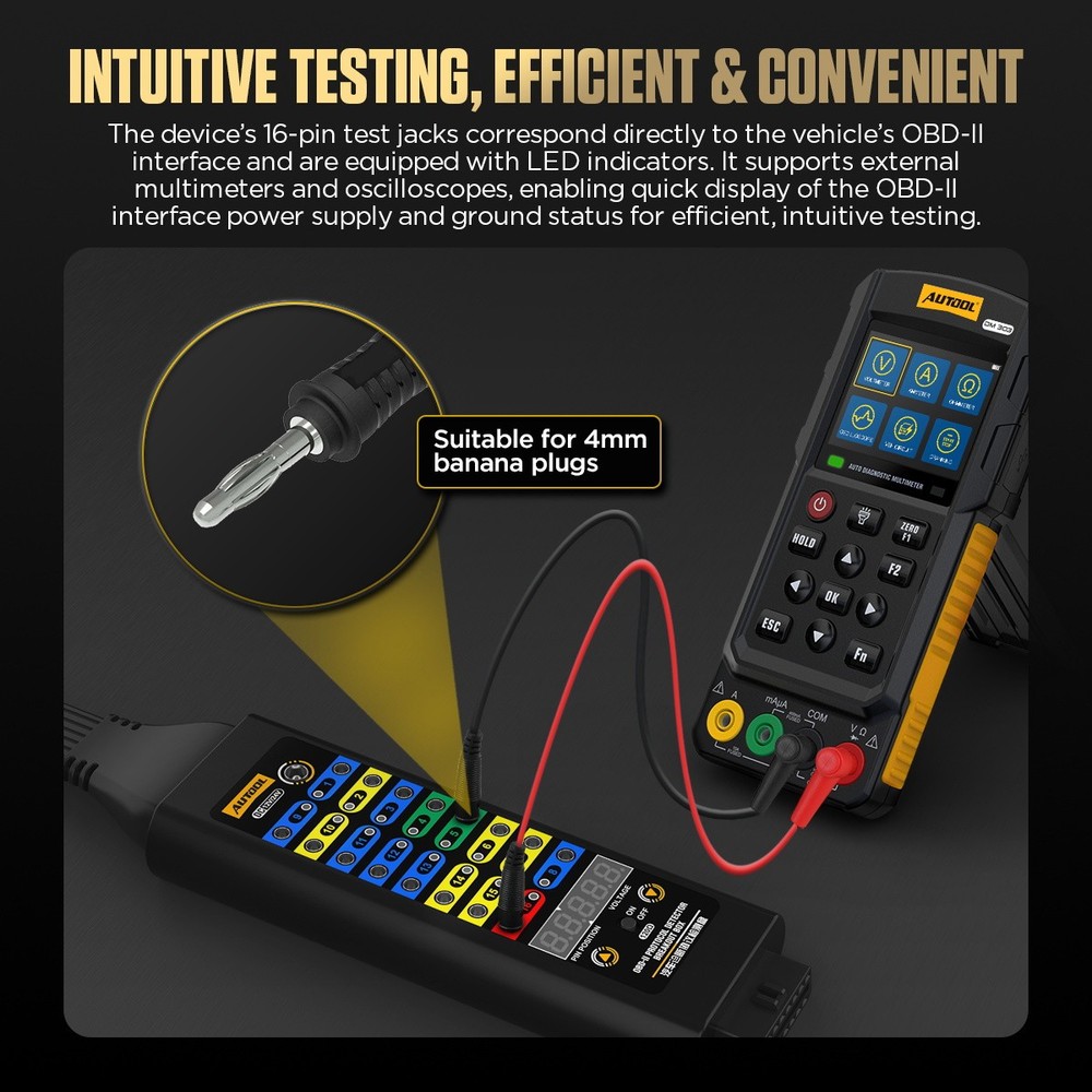 OBD2 Breakout Box OBDII Protocol Detector CAN Test Break Out Box Resistor Mode