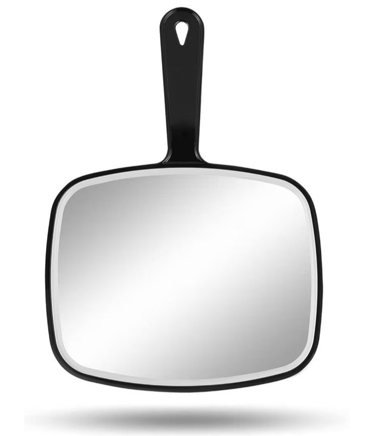 Rectangular Handheld Vanity Mirror with Black Frame for Makeup & Beauty, 10.3"x7