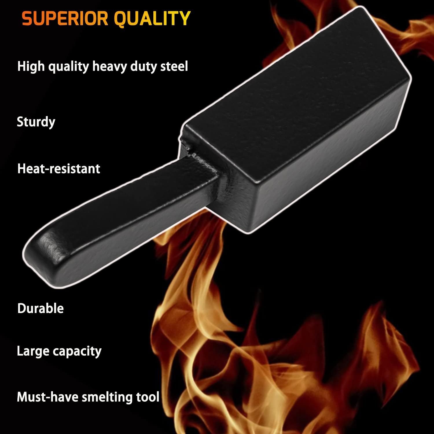 25 oz Gold Bar Loaf Cast Iron Ingot Mold for Custom Smelting Pouring Melting