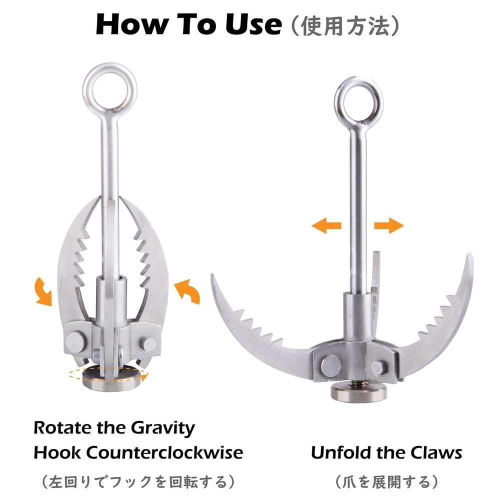 TRIWONDER Grappling Hook Gravity Rock Climbing Hooks Folding Carabiner Claws ...