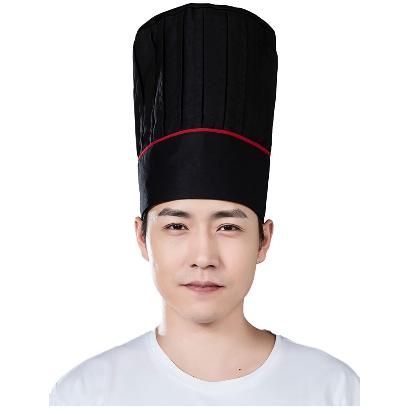Black Tall Chef Hat Adult Adjustable Elastic Cooking Cap