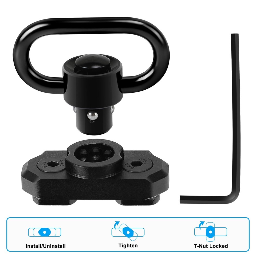 REERON 2 Point Sling & Mount - Adjustable Extra Long Two ‎Black