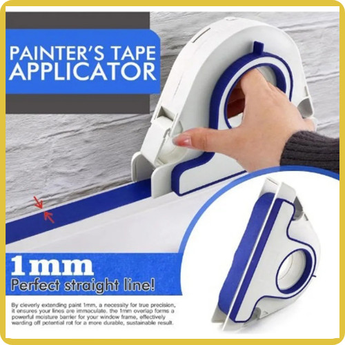 Painter Masking Tape Applicator with Corner Attachment for Window Door Frames