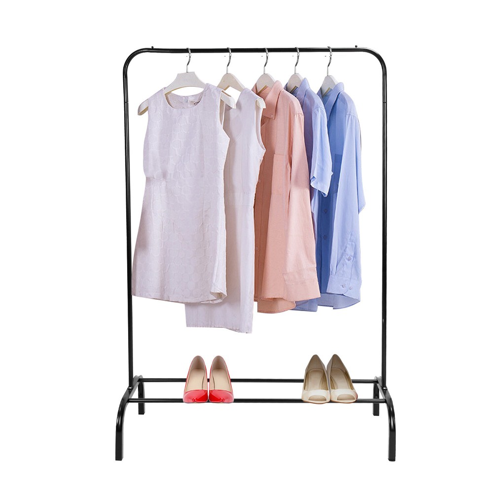 33lbs Loading Clothing Racks w/ Bottom Shelf Ideal for Efficient Organization