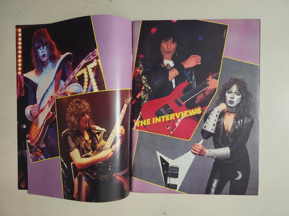 RARE KISS Guitarists Vintage 1989 Magazine Giant POSTER Ace Vinnie Bruce St John
