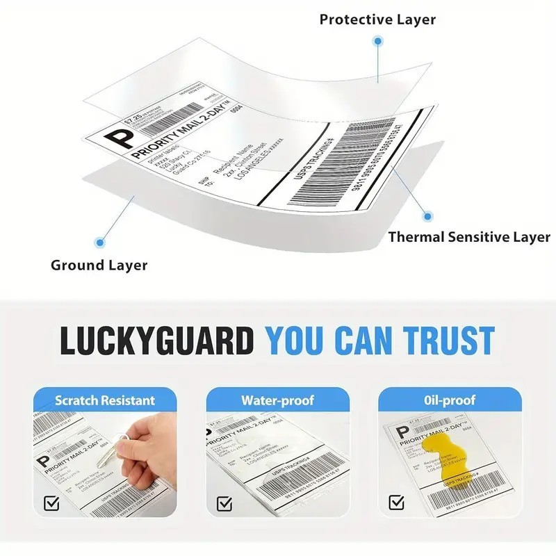 500 4"x6" Fanfold Direct Thermal Shipping Labels for Zebra and Rollo Printers US