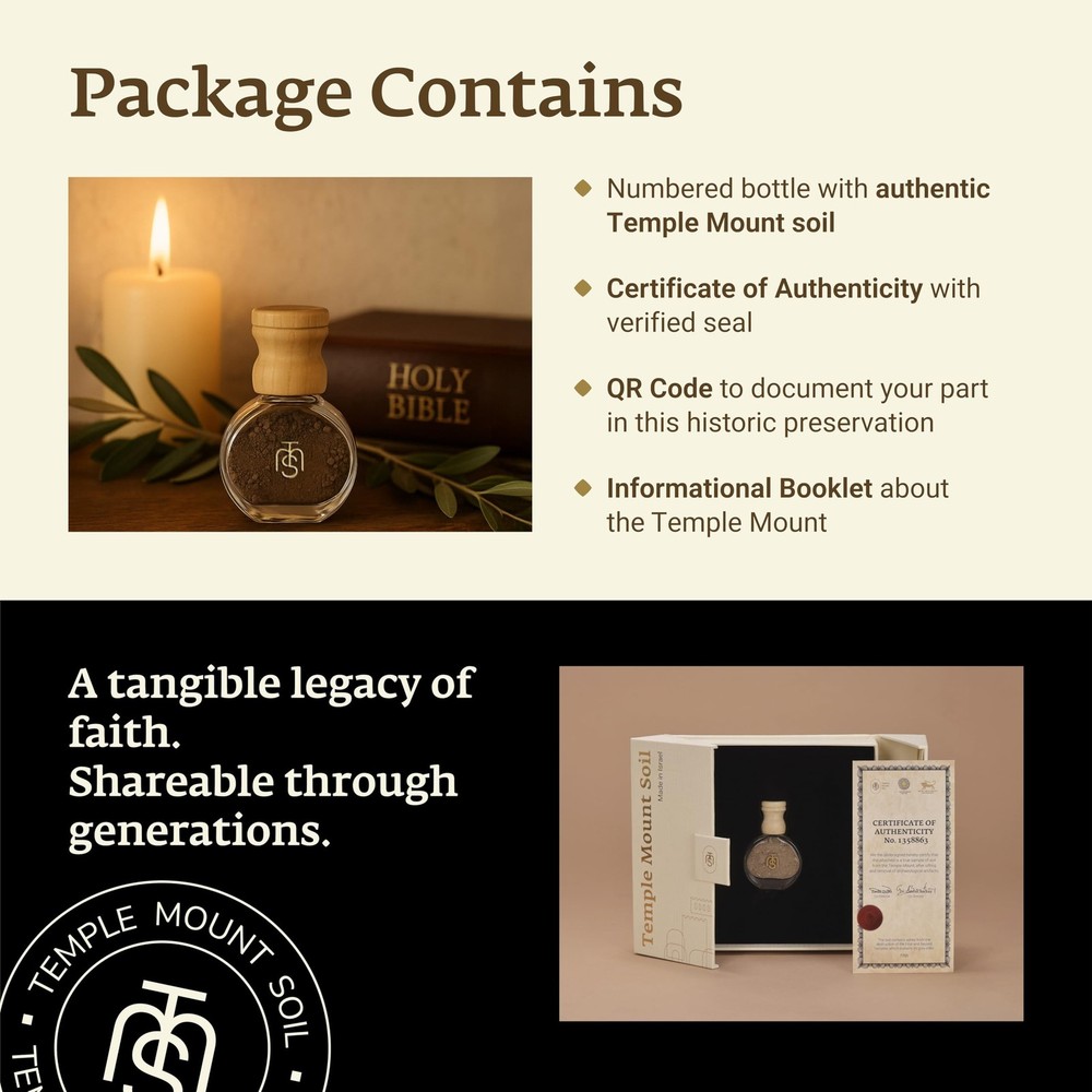 Authentic Temple Mount Sacred Soil Gift Set from Jerusalem – Expert-Certif