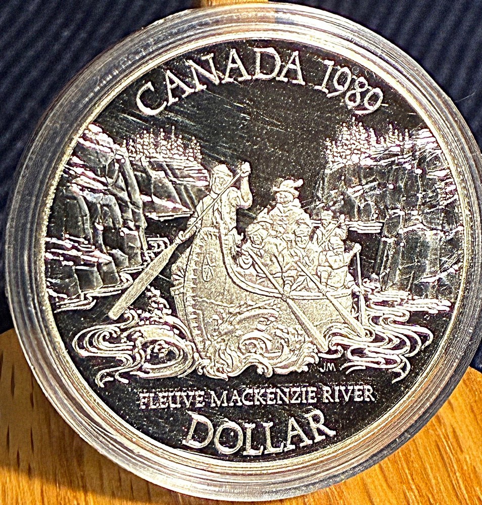 1989 Canada Silver Dollar – Mackenzie River Commemorative