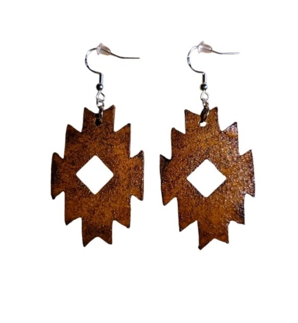 Handcrafted Tooled Leather Western Earrings