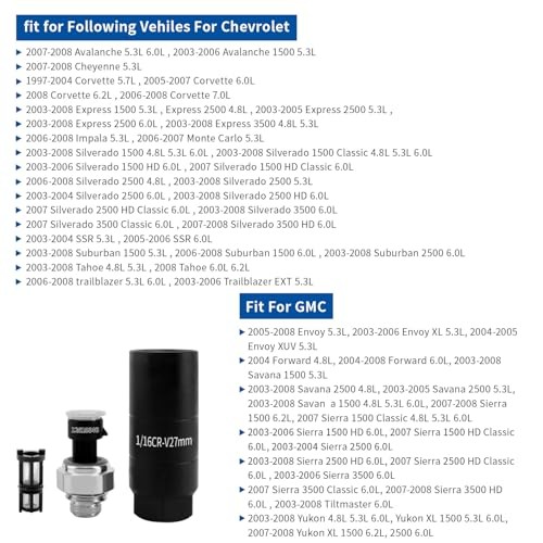 Oil Pressure Sensor 12616646 with Socket - Compatible with Multiple Chevy, GMC