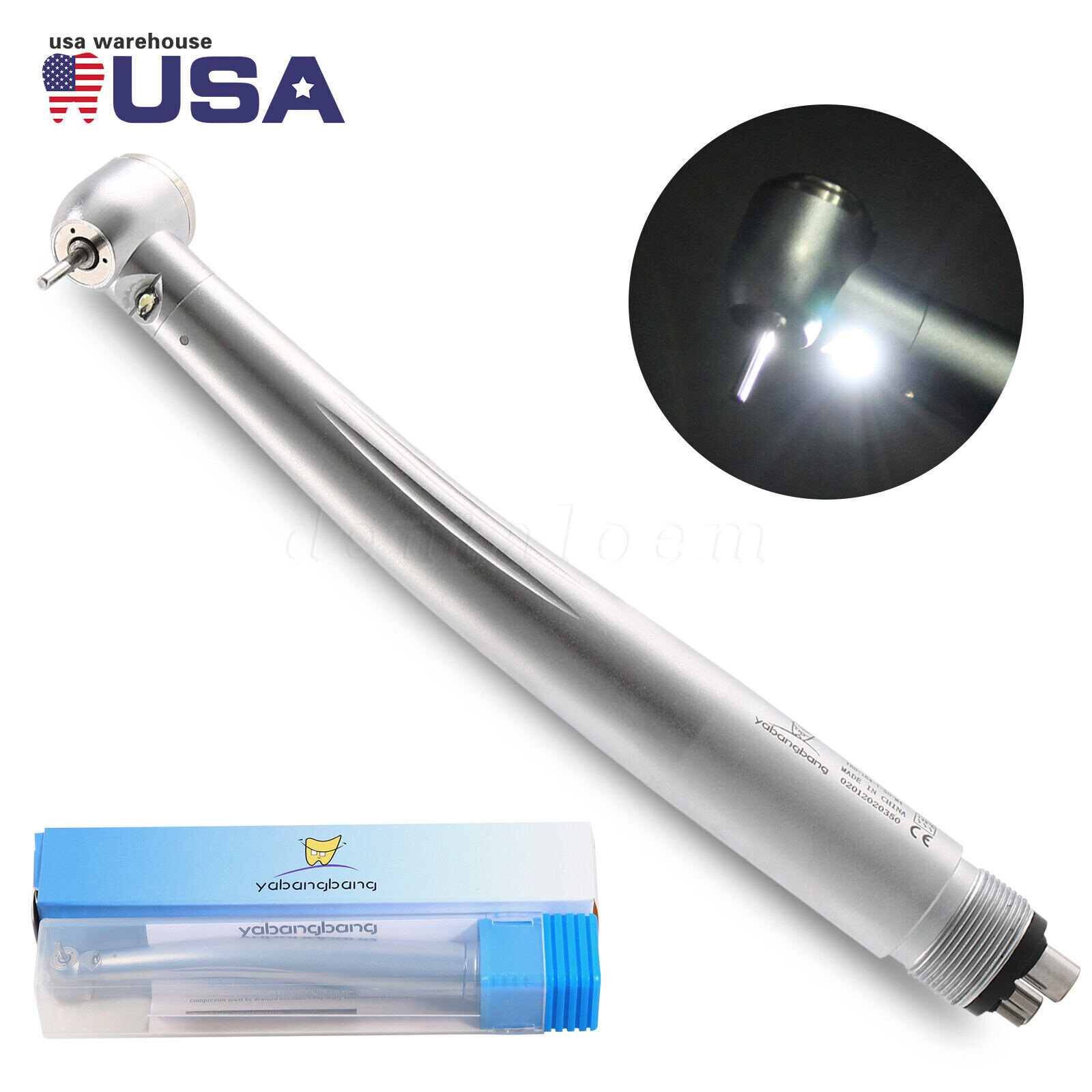 Yabangbang E-generator Dental LED Fiber Optic High Speed Handpiece 4 Holes YBM
