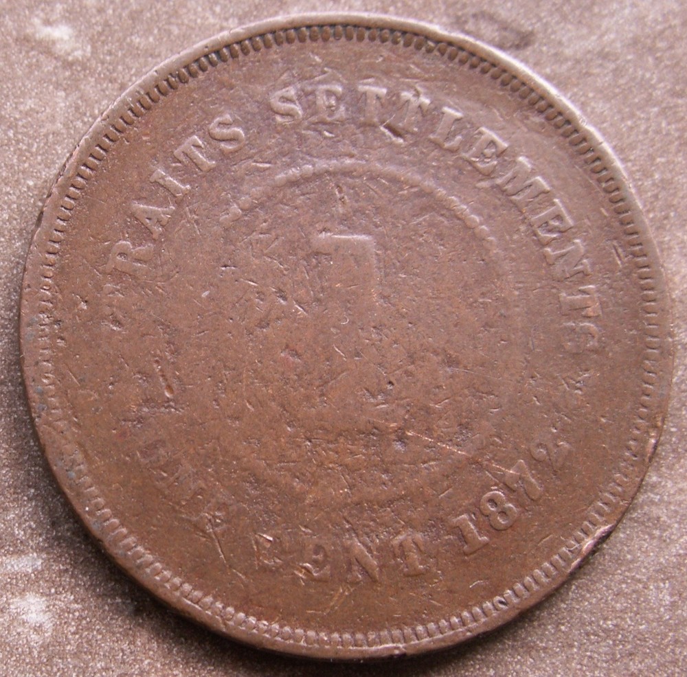 STRAITS SETTLEMENTS 1872 HALF CENT & ONE CENT PAIR SCARCE