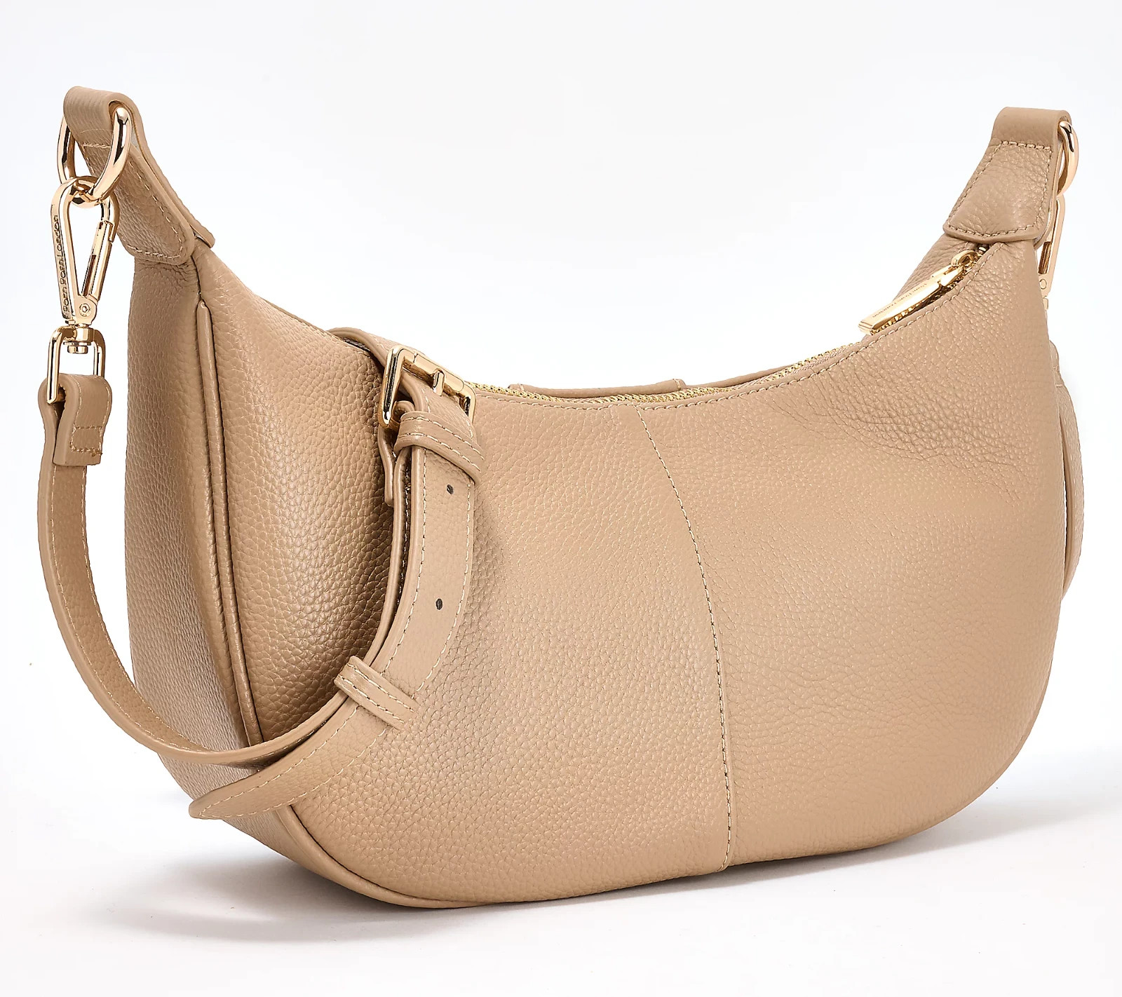 Pom Pom London Leather Sutton Crescent Crossbody-Yellow-NEW-A685847