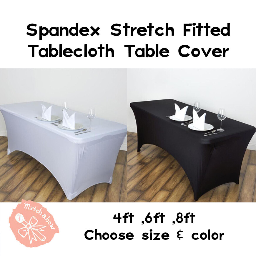 2pcs Spandex 4ft ,6ft ,8ft Stretch Fitted Tablecloth Table Cover Wedding Event