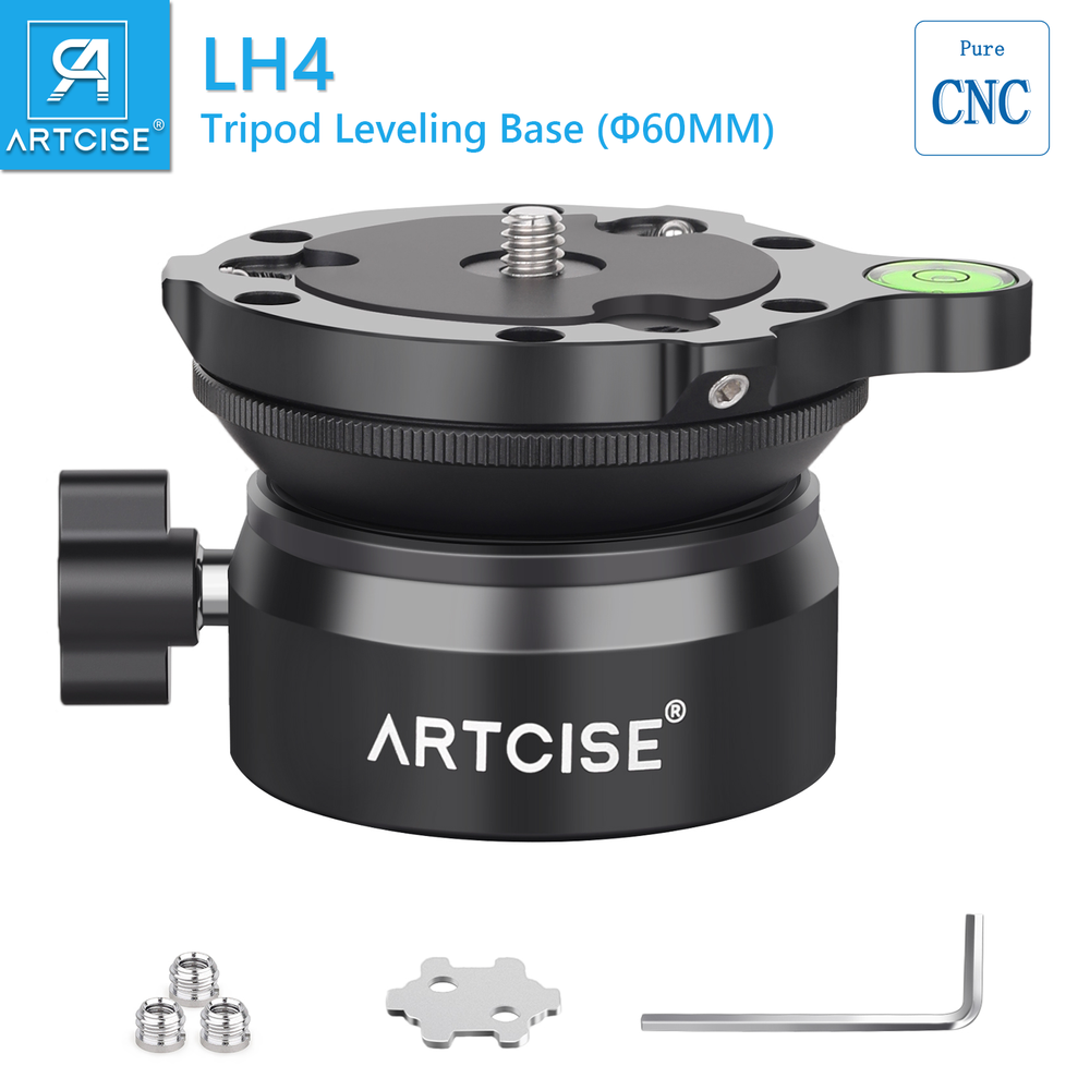 Tripod Leveling Base (⌀60mm) Camera Leveler Aluminum Adjusting Tripod Head