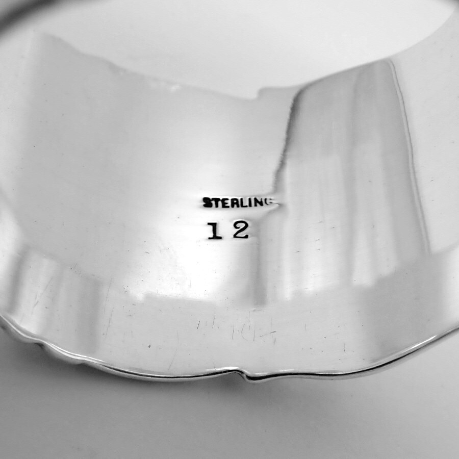 Napkin Ring Applied Borders Sterling Silver Mono JWH