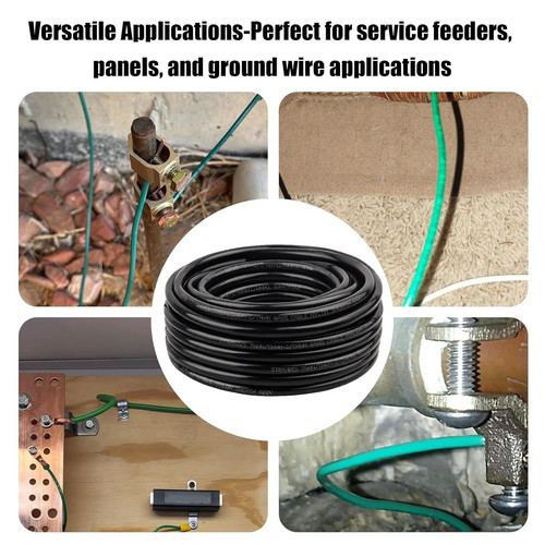 XRDS -RF 4AWG THHN Wire, 25FT Black Stranded Copper Electrical
