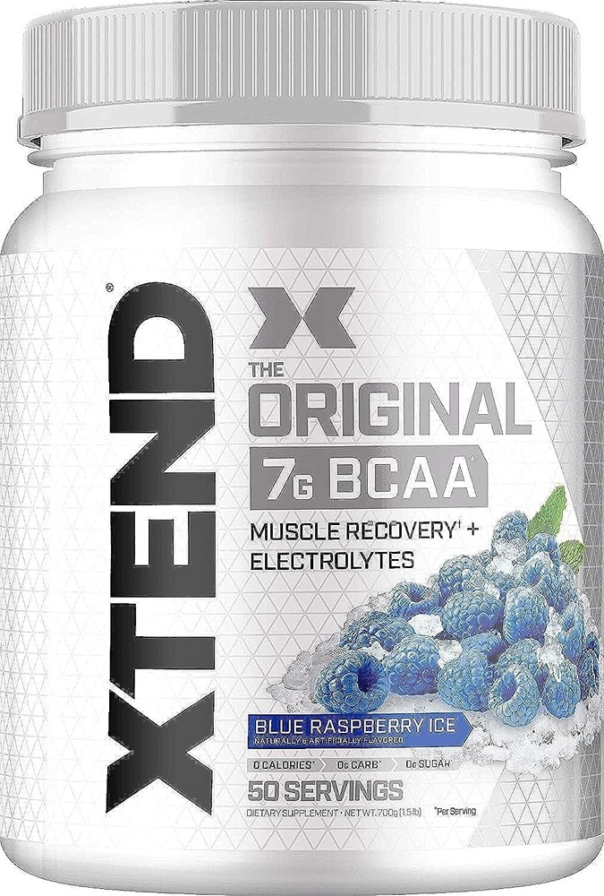 XTEND Original BCAA Powder 50 Servings - Blue Raspberry Ice - CLUMPY