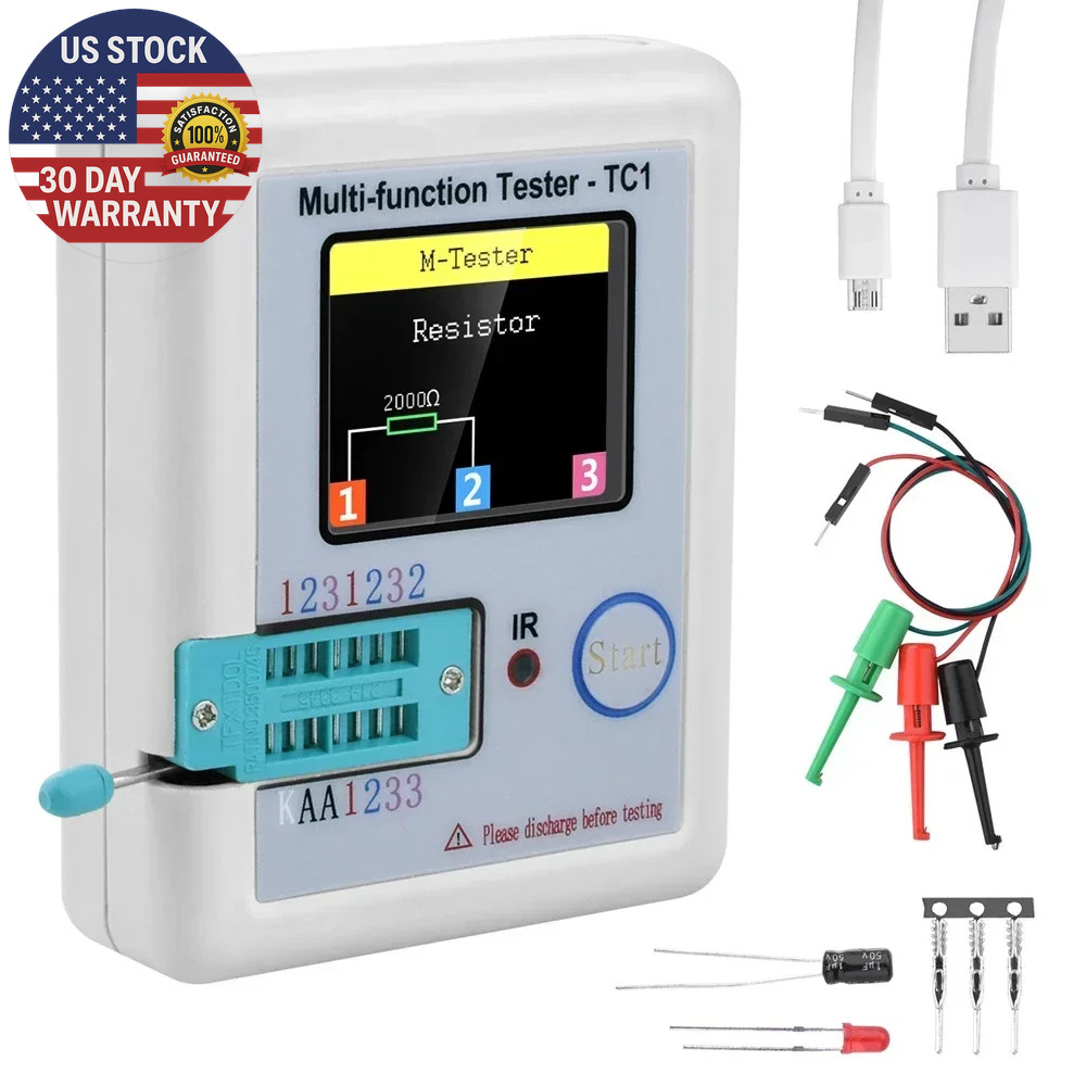 LCR TC1 1.8" TFT LCD Display Multi-Meter Transistor Tester Diode Triode Capacito