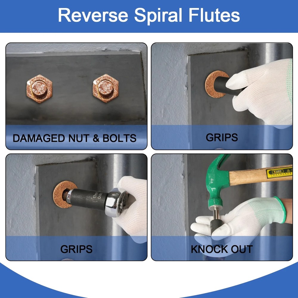 5Pcs Twist Socket Tool Set Lug Nut Bolt Remover Extractor Tool 1/2" Drive