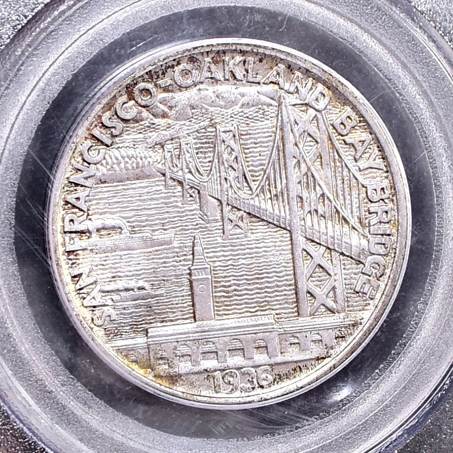 1936-S Bay Bridge Comm Silver Half Dollar - PGCS MS65 (#61399-L)