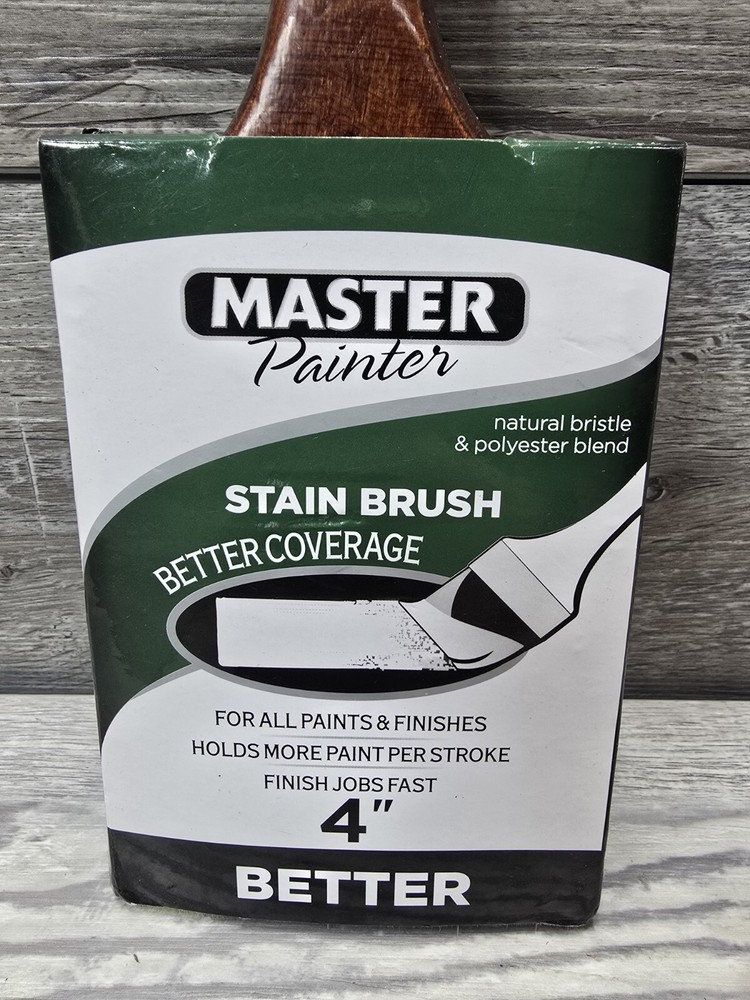 Master Painter Brush 4" Stain Brush Better Coverage Natural Bristle