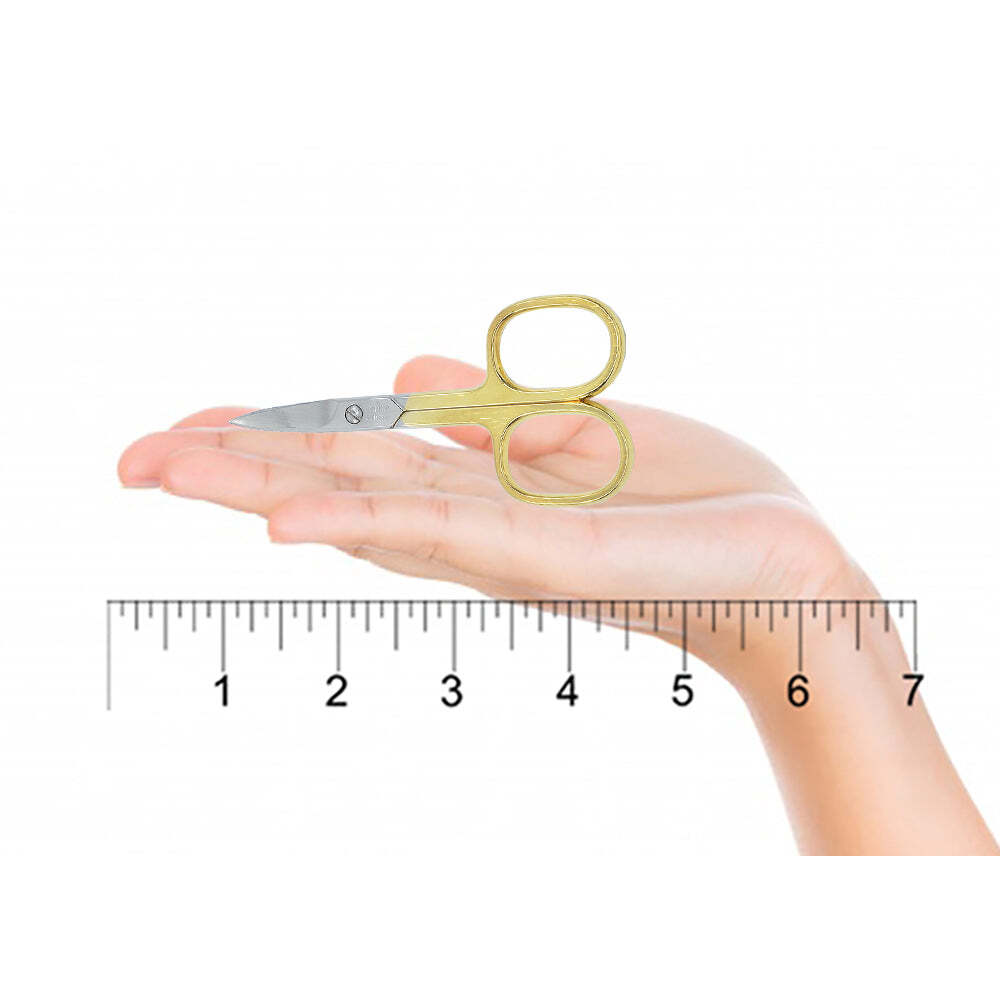 3.5" Gold Plated Curved Nail Scissors