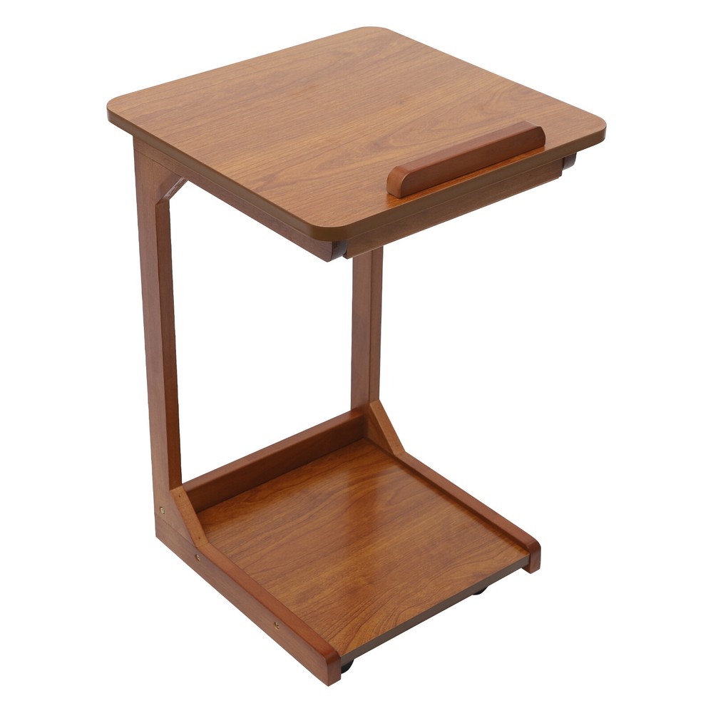 C-shaped Table Couch Table Sofa Bed Side Table W/ Wheels 40*40*63cm 0-40° Angle