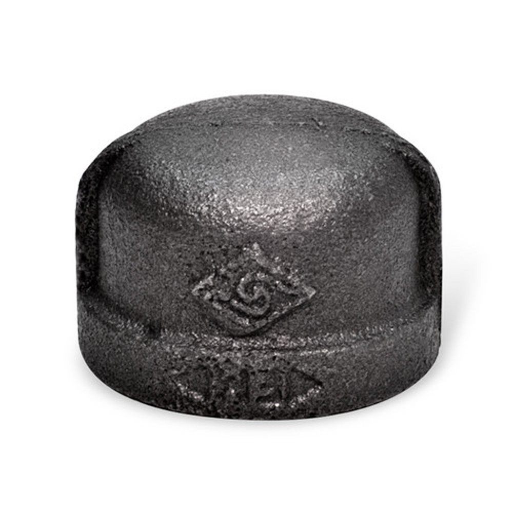1/8" BLACK MALLEABLE IRON CAP fitting pipe npt