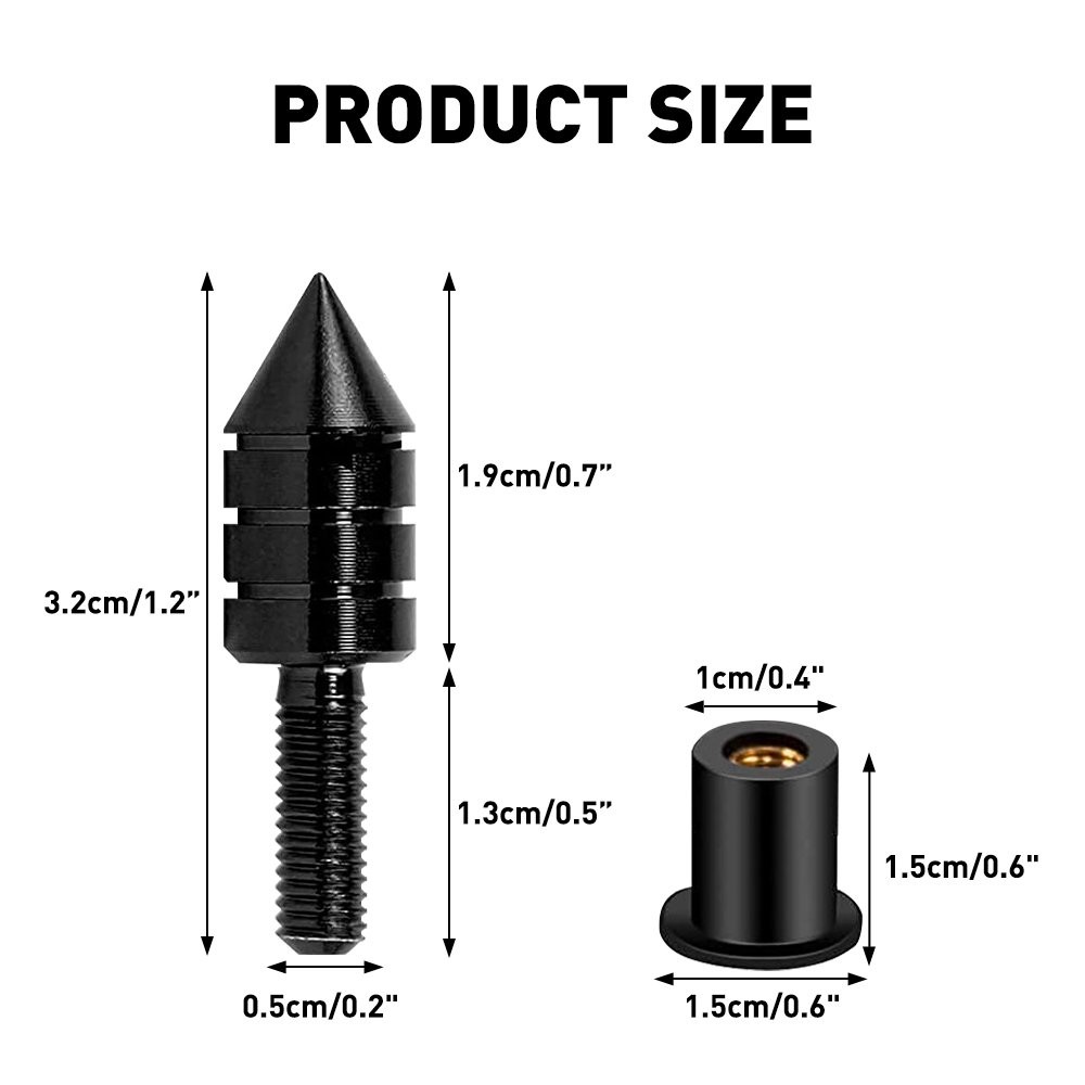 Black CNC WindScreen Windshield Motorcycle Spike Bolt Kit Wind Screen Screws