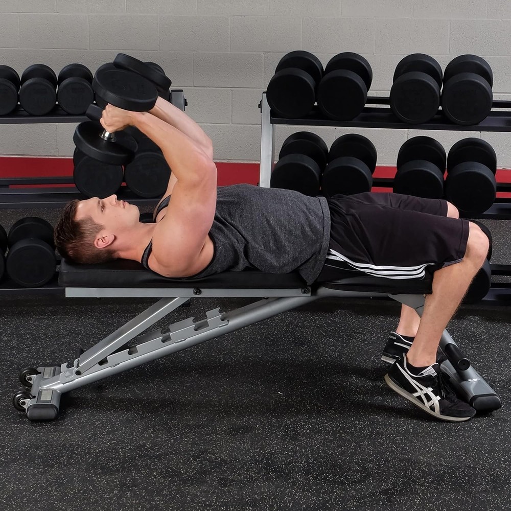 Body-Solid Premium Rubber-Coated Cast Iron Dumbbells with Solid Steel Handles