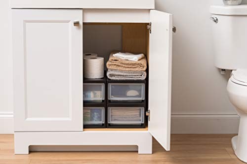 MSD-1 Compact Stacking Drawer, Black, 6 Quart, 4-Pack