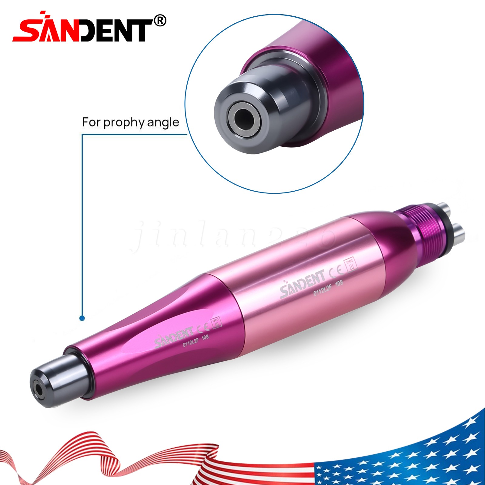 SANDENT Dental 4:1 Hygiene Prophy Handpiece 4Hole Air Motor Nose Cone 360°Swivel