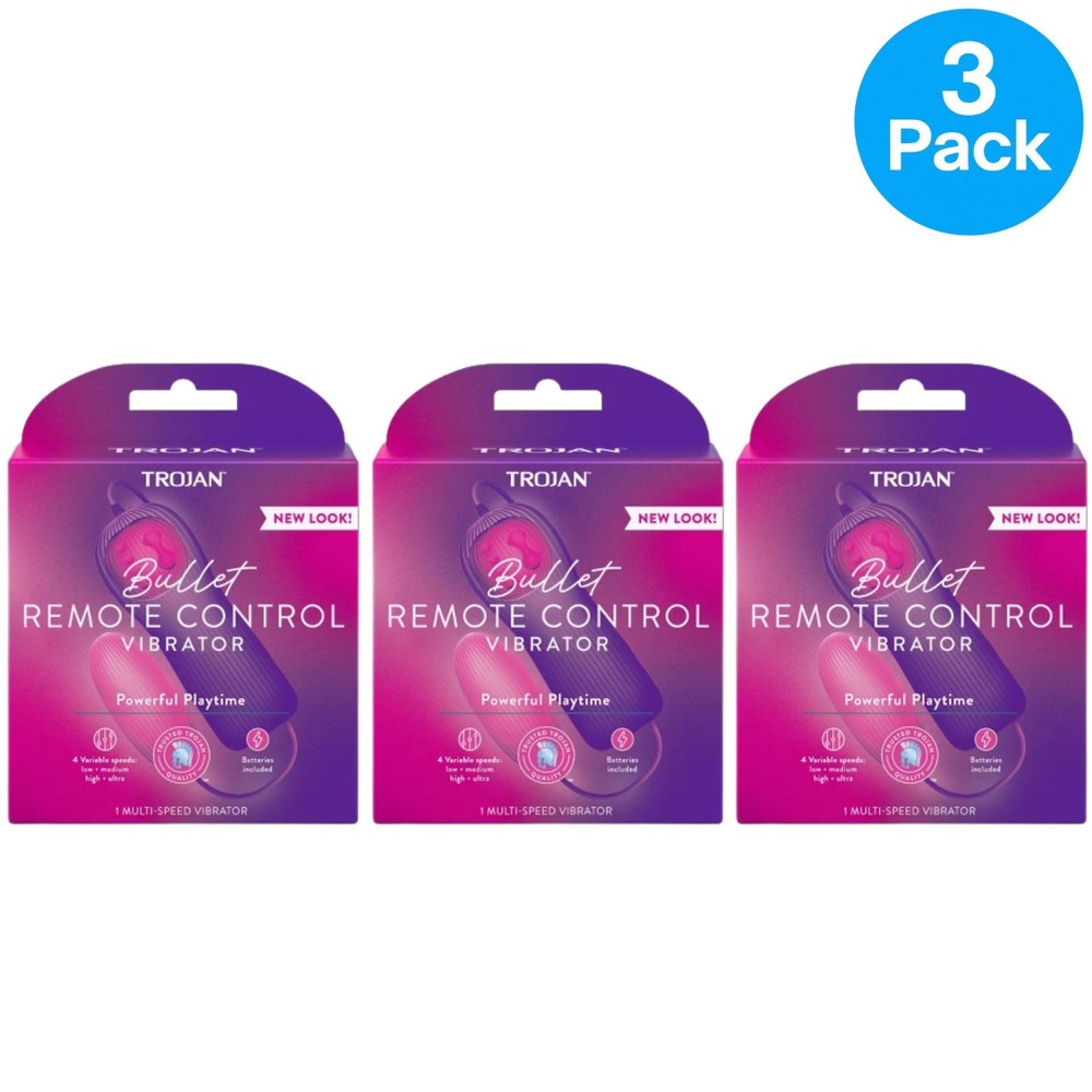 Trojan Bullet Remote Control Vibrator 4 Variable Speeds Powerful Playtime 3 Pack