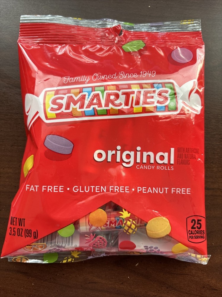 2 Smarties Candy Rolls Original Fruit Flavored Candy