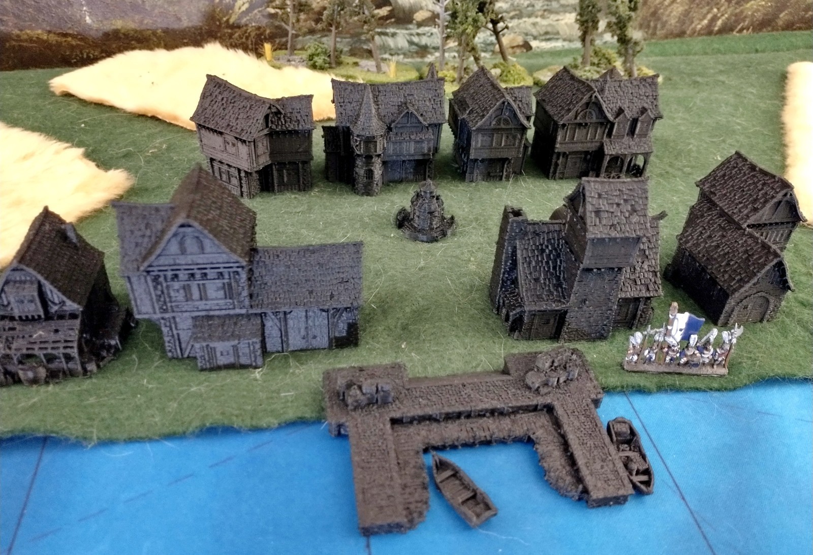 Ancrabourg European Port City 8 buildings + Docks 10mm Terrain Empire Warmaster