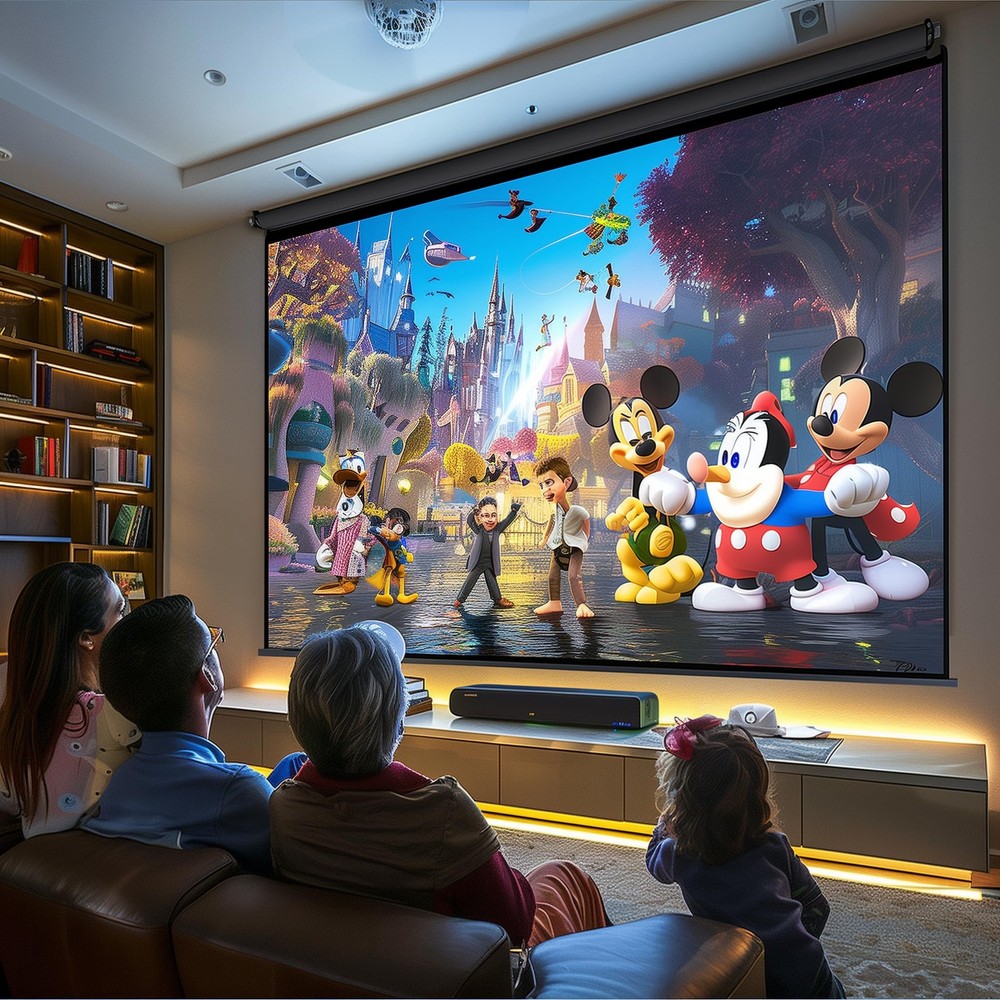 94" Motorized Projector Screen, Electric 4:3 Projector Screen with Remote Con...