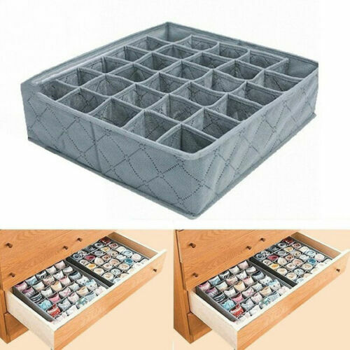 30 Compartment Underwear Storage Box Foldable Drawer Organizer for Socks