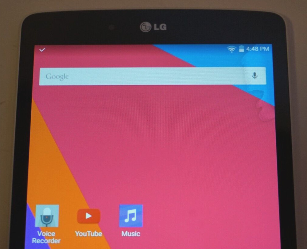 LG V480 WIFI Tablet White Android Corner Screen Discoloration