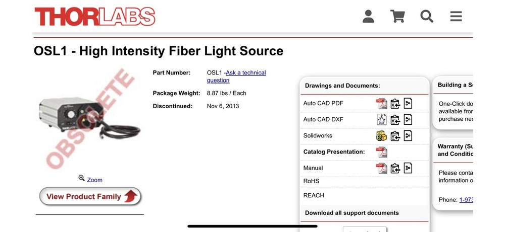 Thorlabs OSL1 Light Source
