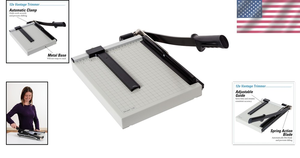 Professional Paper Trimmer, Metal Base, 15 Sheet