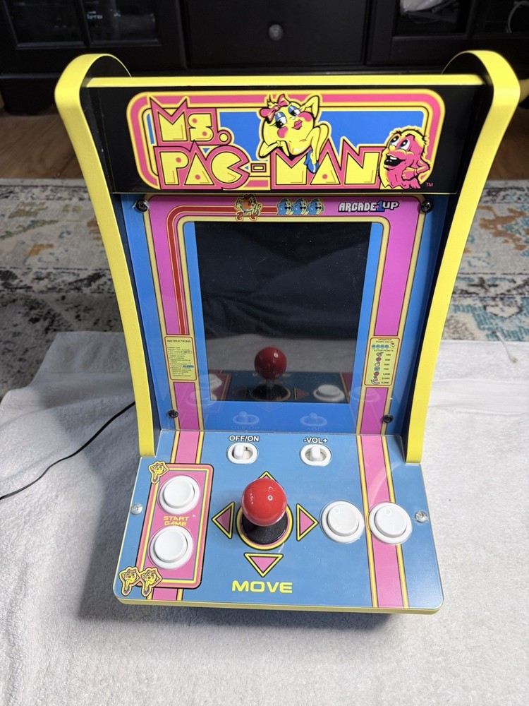 Arcade 1up 8261 Ms Pac-Man Tabletop Arcade GameSystem 16" Tested - works
