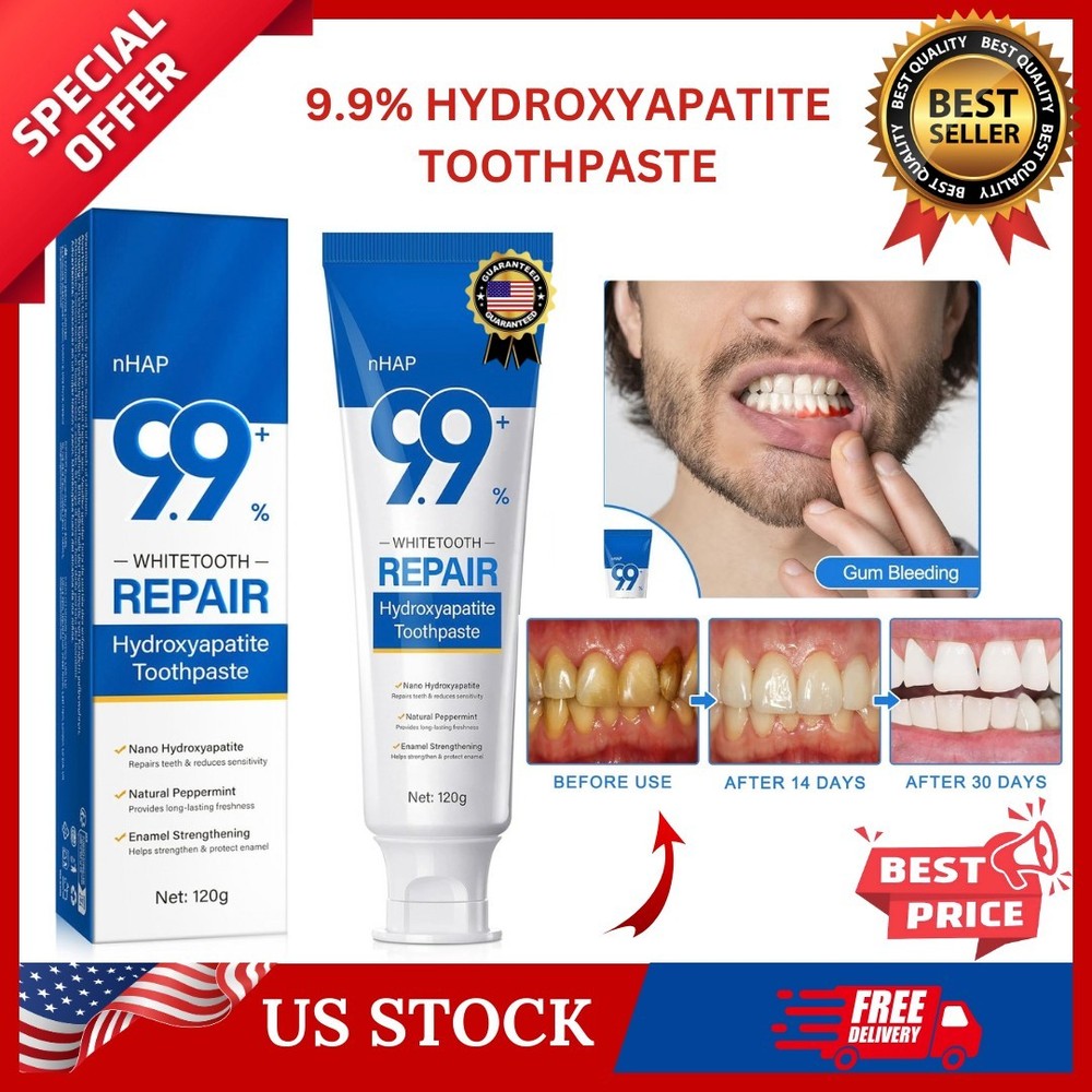 9.9% Hydroxyapatite Toothpaste, 4.23 Oz Nano Hydroxyapatite Toothpaste for Ename