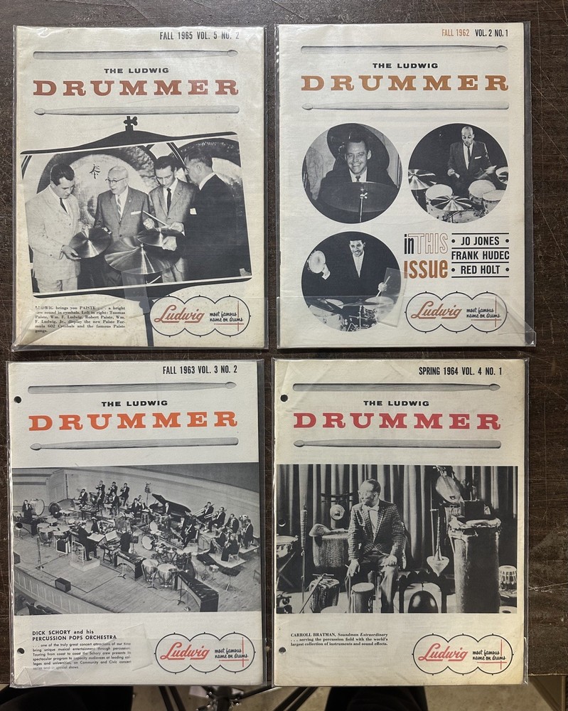 Ludwig Drummer magazines - 4 issues - 1962 - 1965