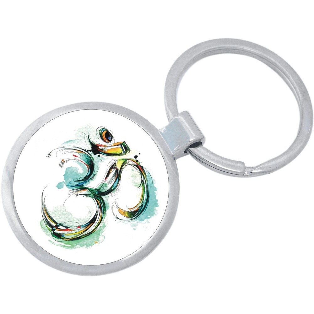 Watercolor Ohm Keychain - Includes 1.25 Inch Loop for Keys or Backpack