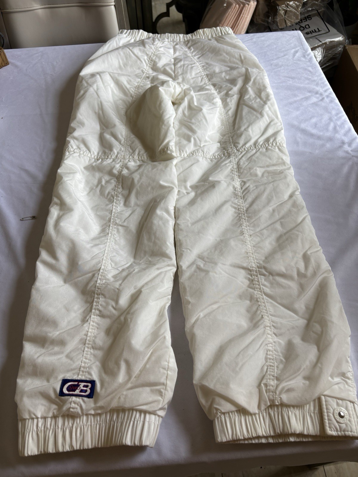 CB Sports Womens Ski Snow Pants Size 8 White Insulated Winter