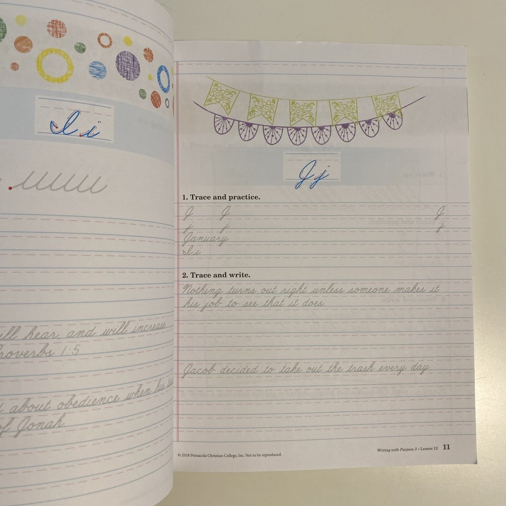 Abeka Writing with Purpose 3: 3rd Grade Cursive Penmanship & Creative Writing