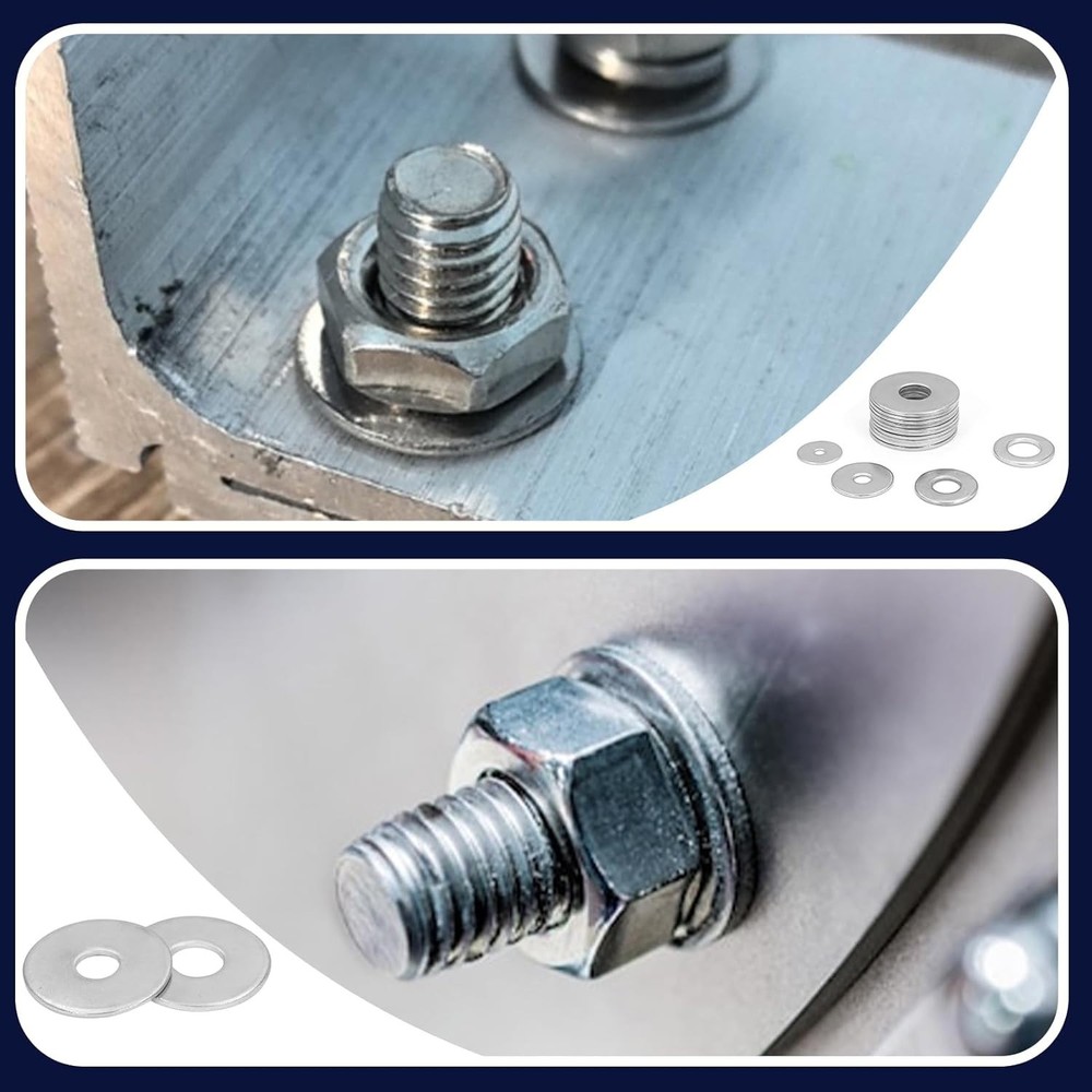 290Pcs Stainless Steel Flat Washers Assortment Kit